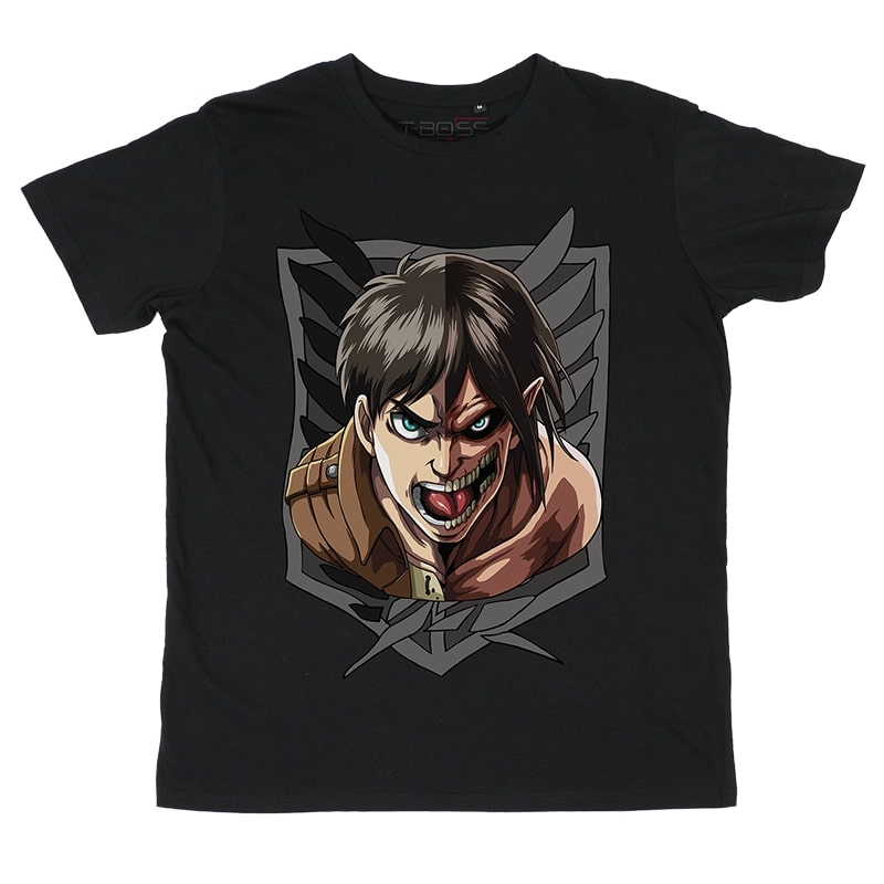 Black Eren Attack on Titan Fan-Art T-shirt
