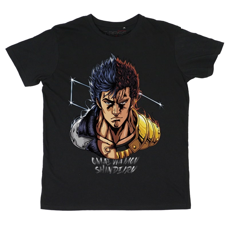 Black T-shirt Kenshiro Ken the Warrior Fan-Art