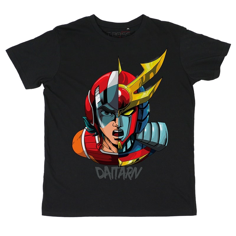 Black T-shirt Haran The Unbeatable Daitarn 3 Fan-Art