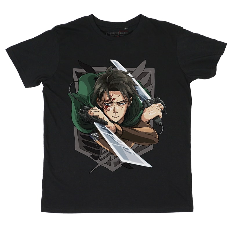 Black Levi Attack on Titan Fan-Art T-shirt