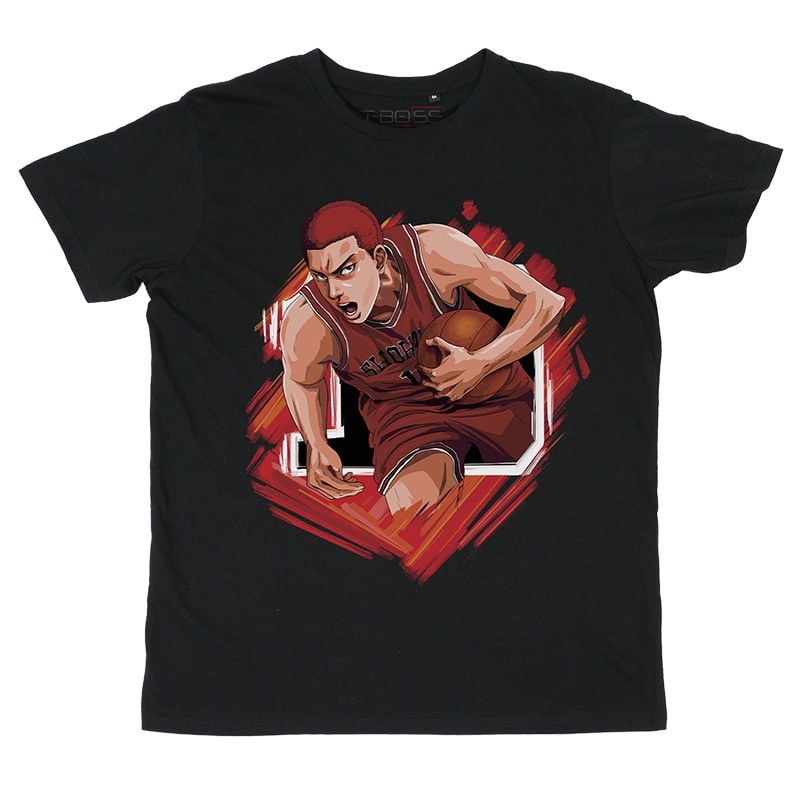 Black Hanamichi Slam Dunk Fan-Art T-shirt