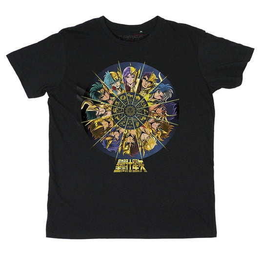 T-shirt Nera Cavalieri d'oro Cavalieri dello zodiaco Fan-Art