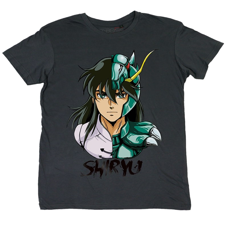 Dark Gray Dragon Knights of the Zodiac Fan-Art T-Shirt
