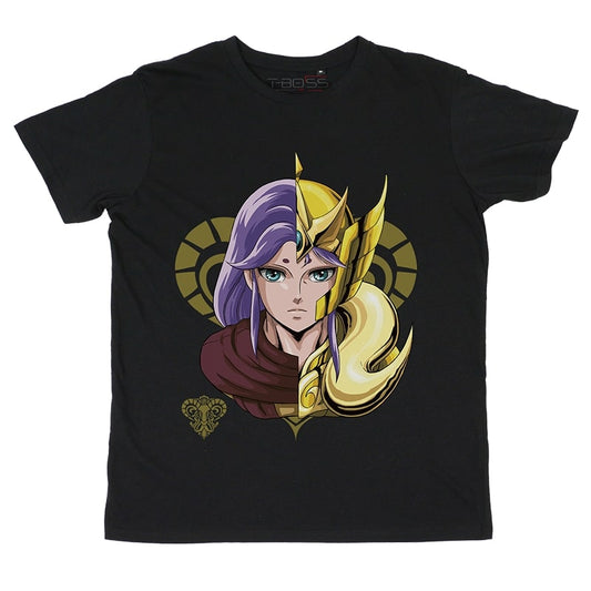 T-shirt Nera Ariete Cavalieri dello zodiaco Fan-Art