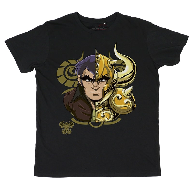 Black T-shirt Taurus Knights of the Zodiac Fan-Art