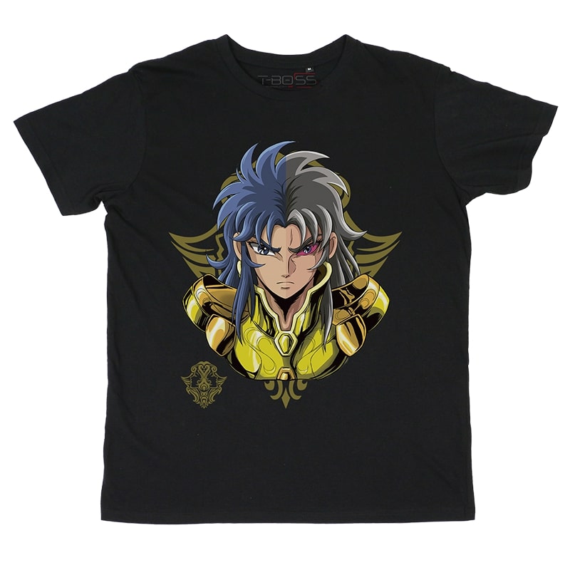 Black T-shirt Gemini Knights of the Zodiac Fan-Art