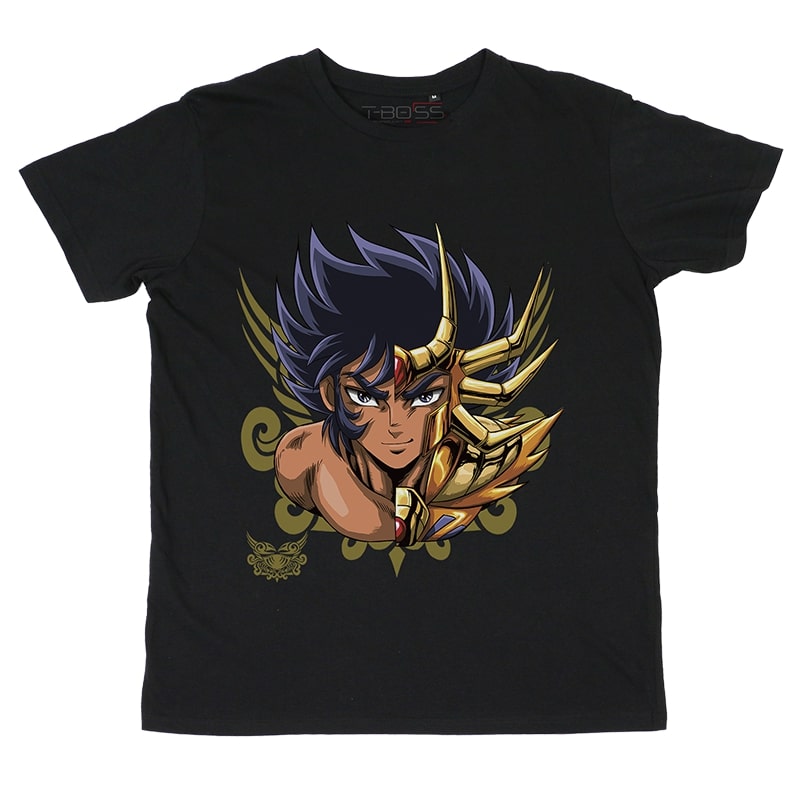 Black T-shirt Cancer Knights of the Zodiac Fan-Art