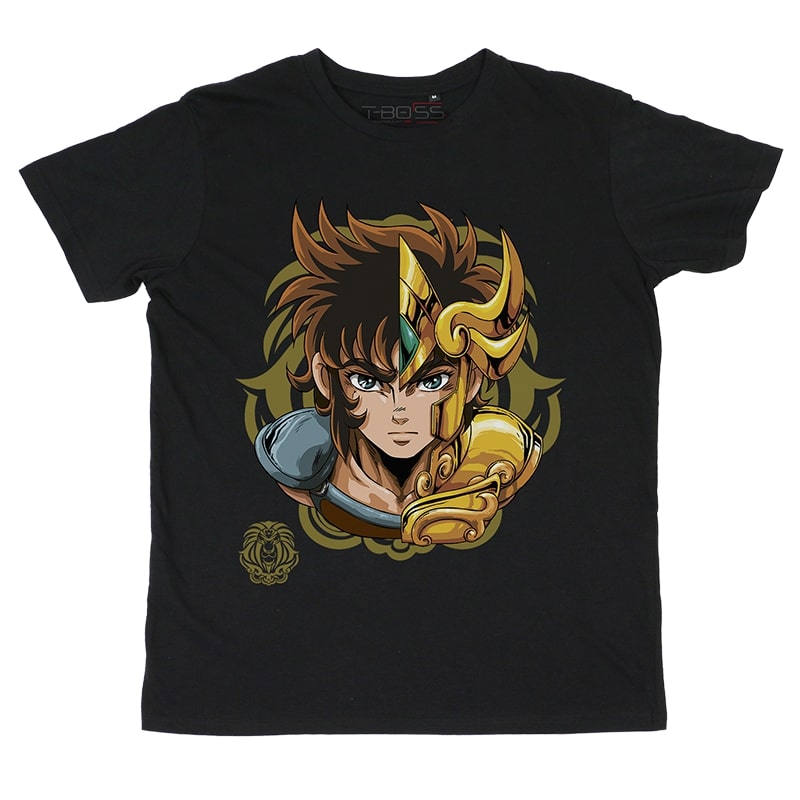 Black T-shirt Leo Knights of the Zodiac Fan-Art