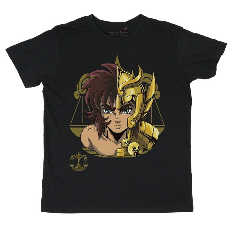 Black T-shirt Libra Knights of the Zodiac Fan-Art