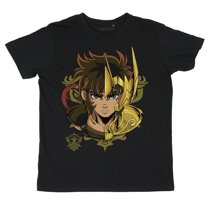 Black T-shirt Sagittarius Knights of the Zodiac Fan-Art