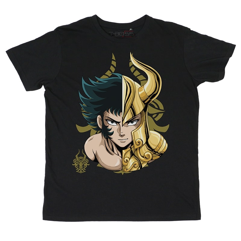 Black T-shirt Capricorn Knights of the Zodiac Fan-Art