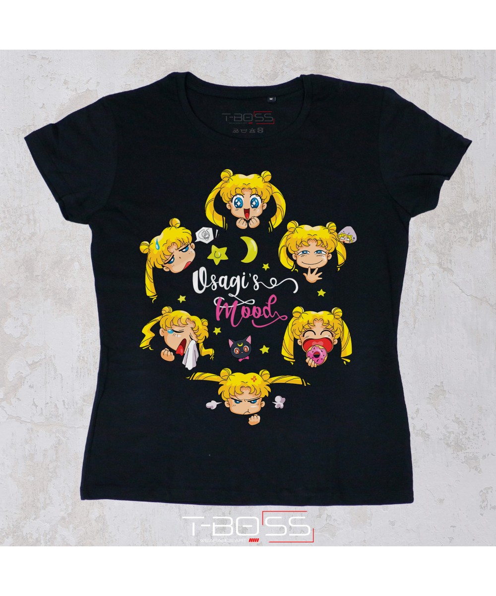 Black T-shirt Sailor Moon Fan-Art