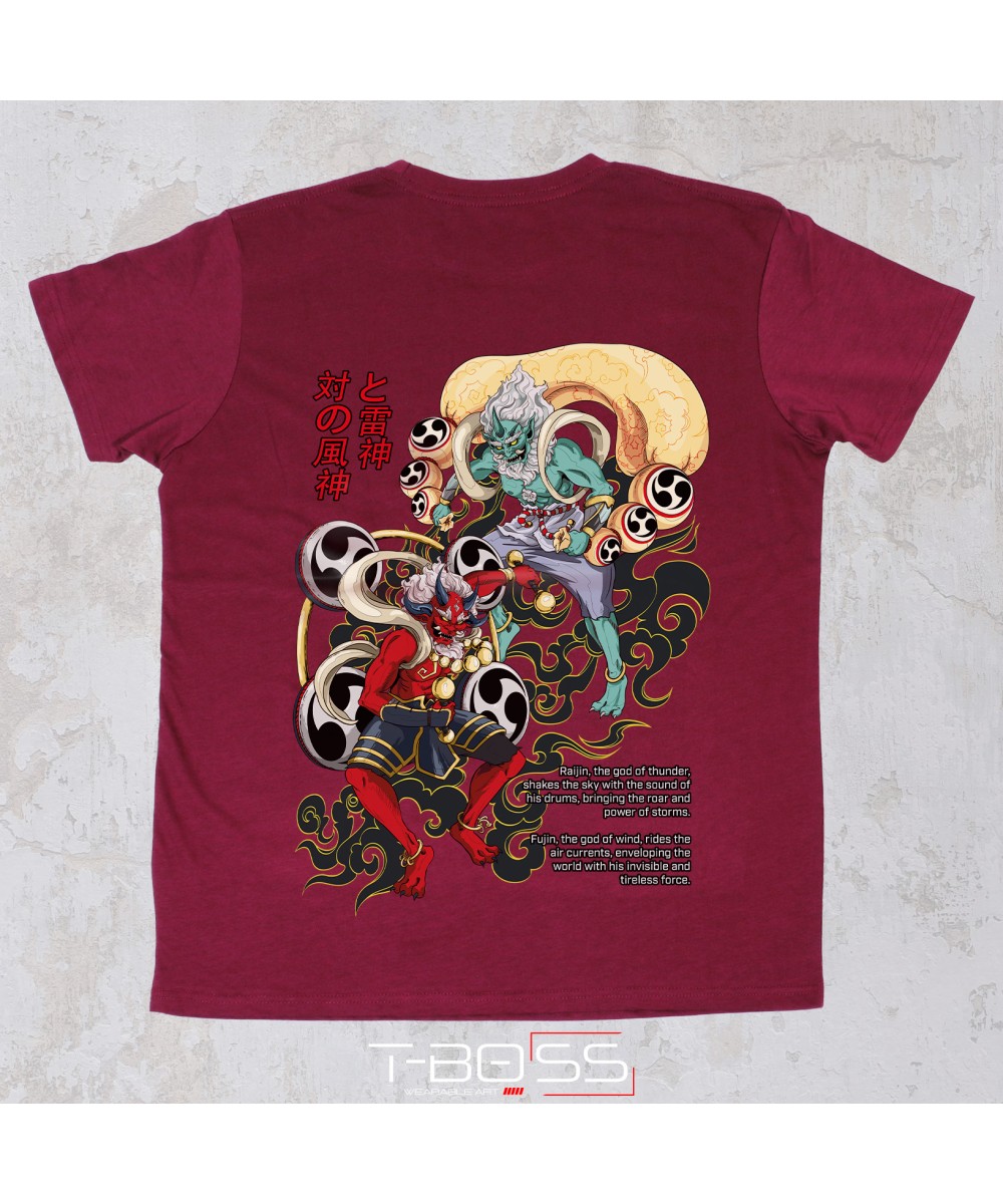 Bordeaux T-shirt Fujin Raijin Tasogare