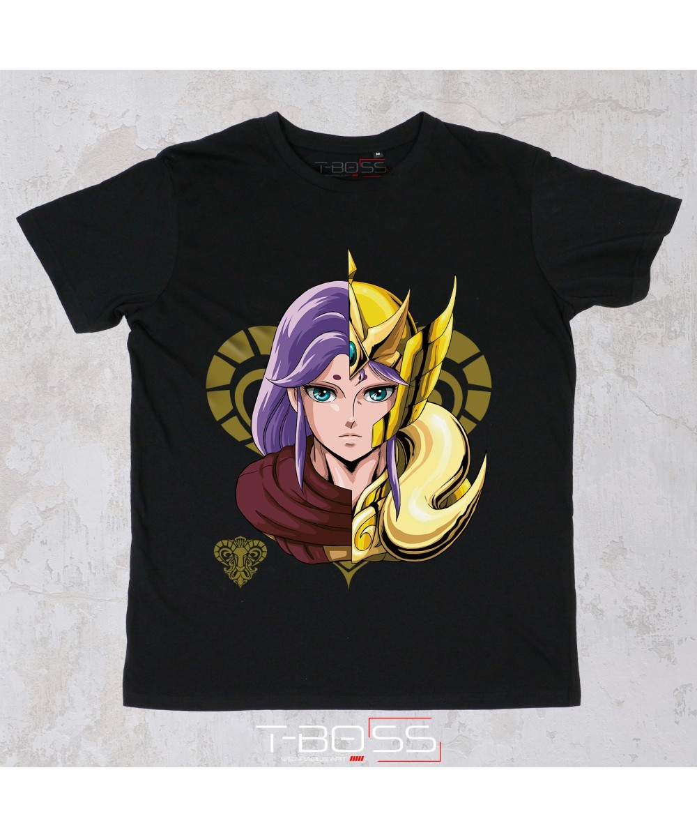 Black T-shirt Aries Saint Seiya Fan-Art