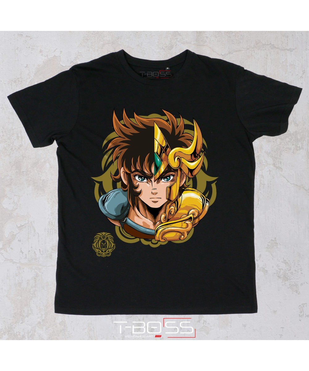 Black T-shirt Leo Saint Seiya Fan-Art