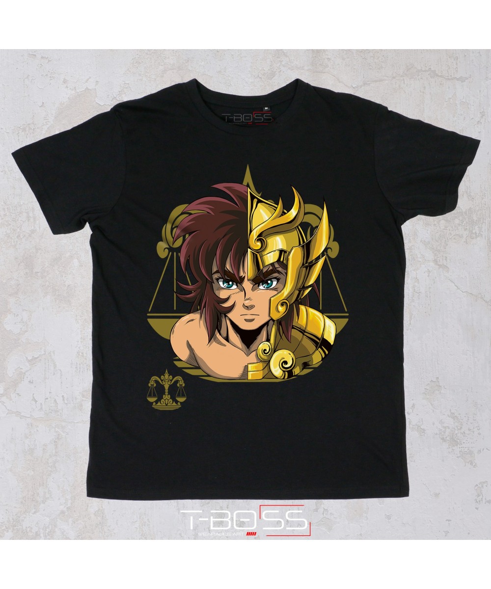 Black T-shirt Libra Saint Seiya Fan-Art