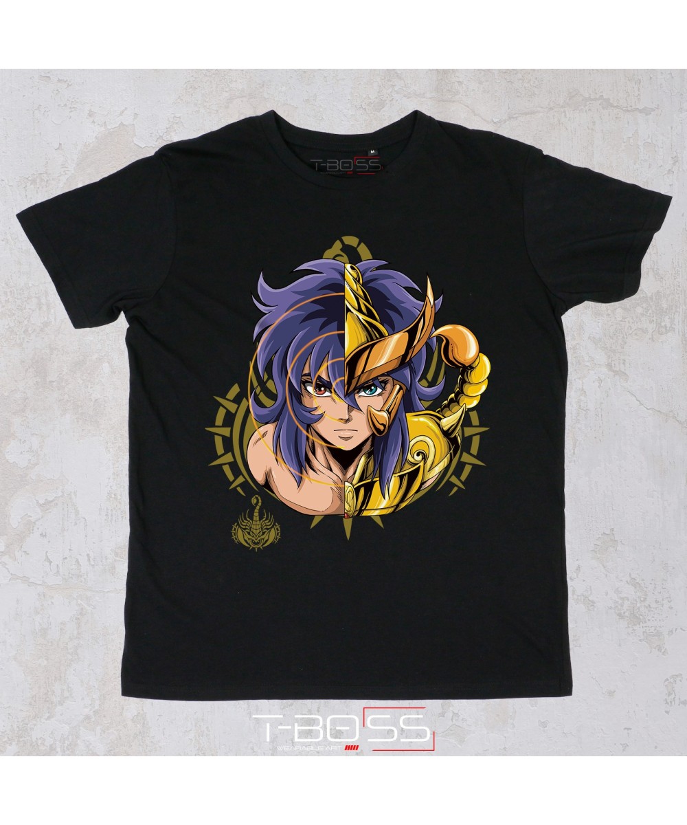 Black T-shirt Scorpio Saint Seiya Fan-Art