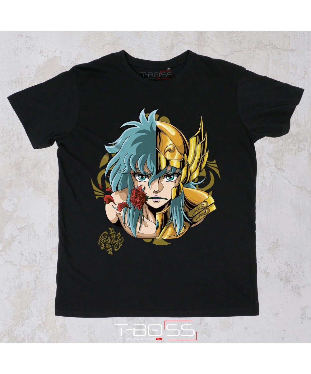 Black T-shirt Pisces Saint Seiya Fan-Art