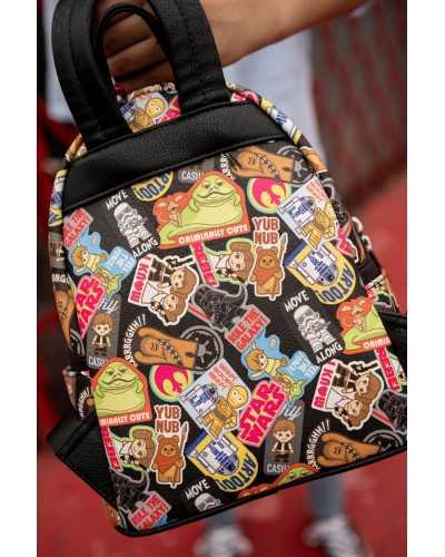 LoungeFly Mini Backpack Star Wars - Sticker Allover Print