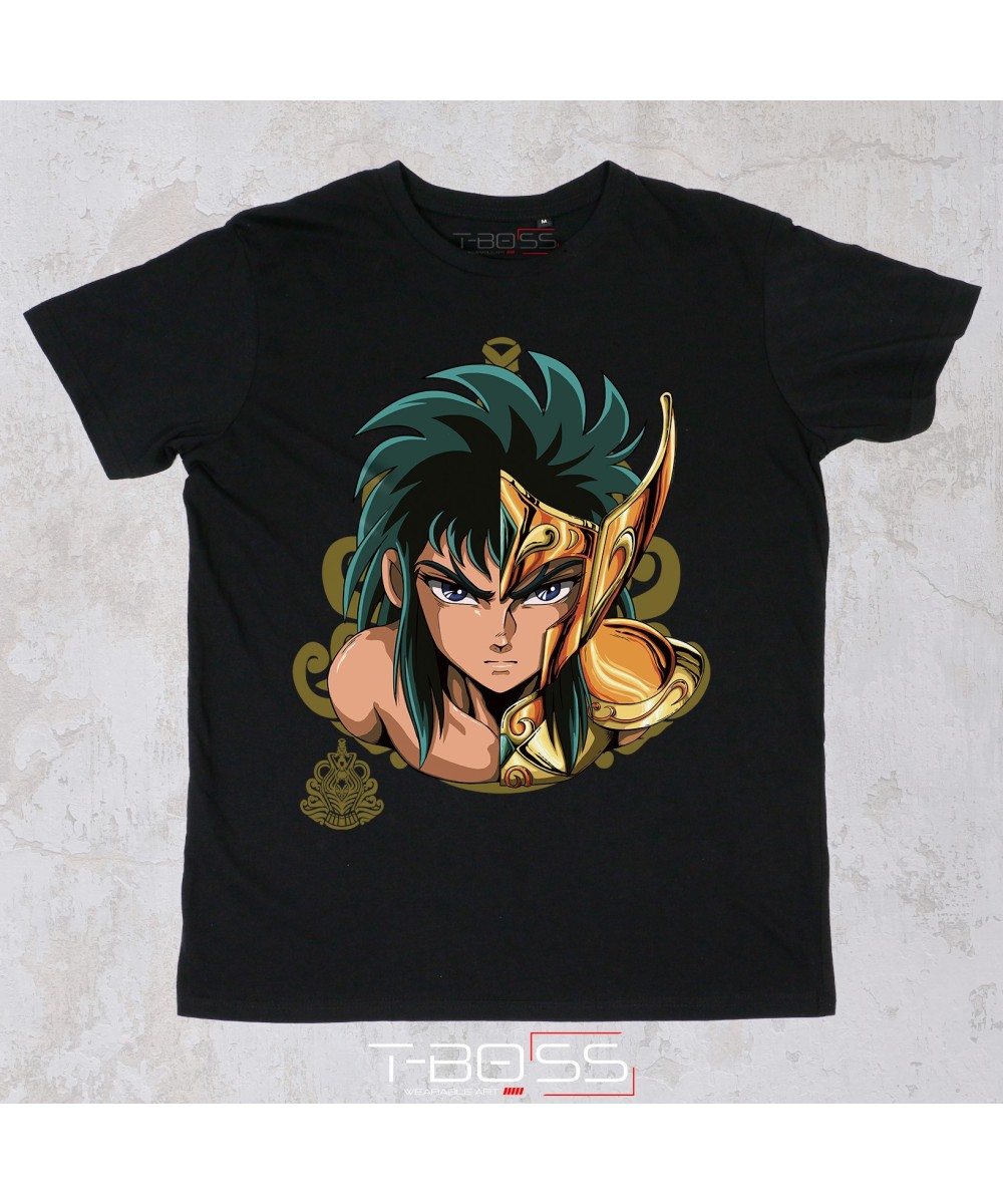 Black T-shirt Aquarius Saint Seiya Fan Art