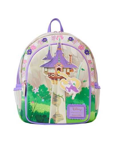 LoungeFly Mini Backpack Rapunzel swinging from tower