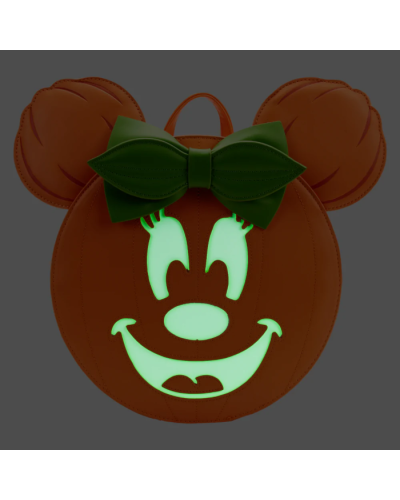 Loungefly Mini Backpack Disney Glow Face Minnie Pumpkin