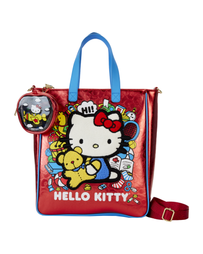Loungefly Mettalic Tote Bag with Coin Bag - Hello Kitty - 50th Anniv.