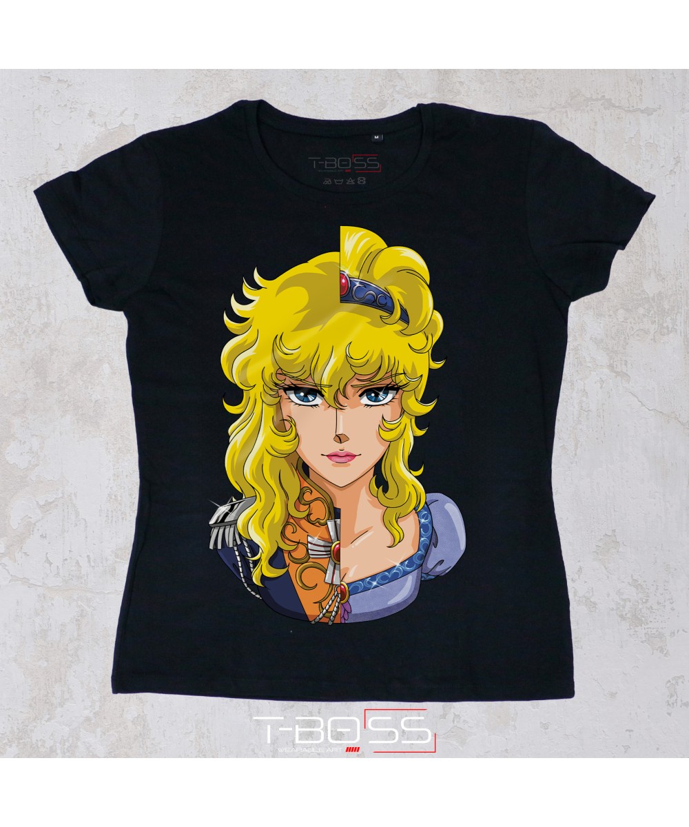 T-Boss | T-shirt Nera Lady Oscar Fan-Art