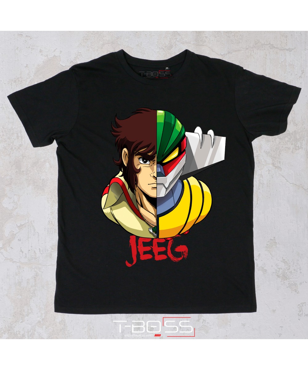 Black T-shirt Hiroshi Jeeg Robot d'acciaio Fan-Art