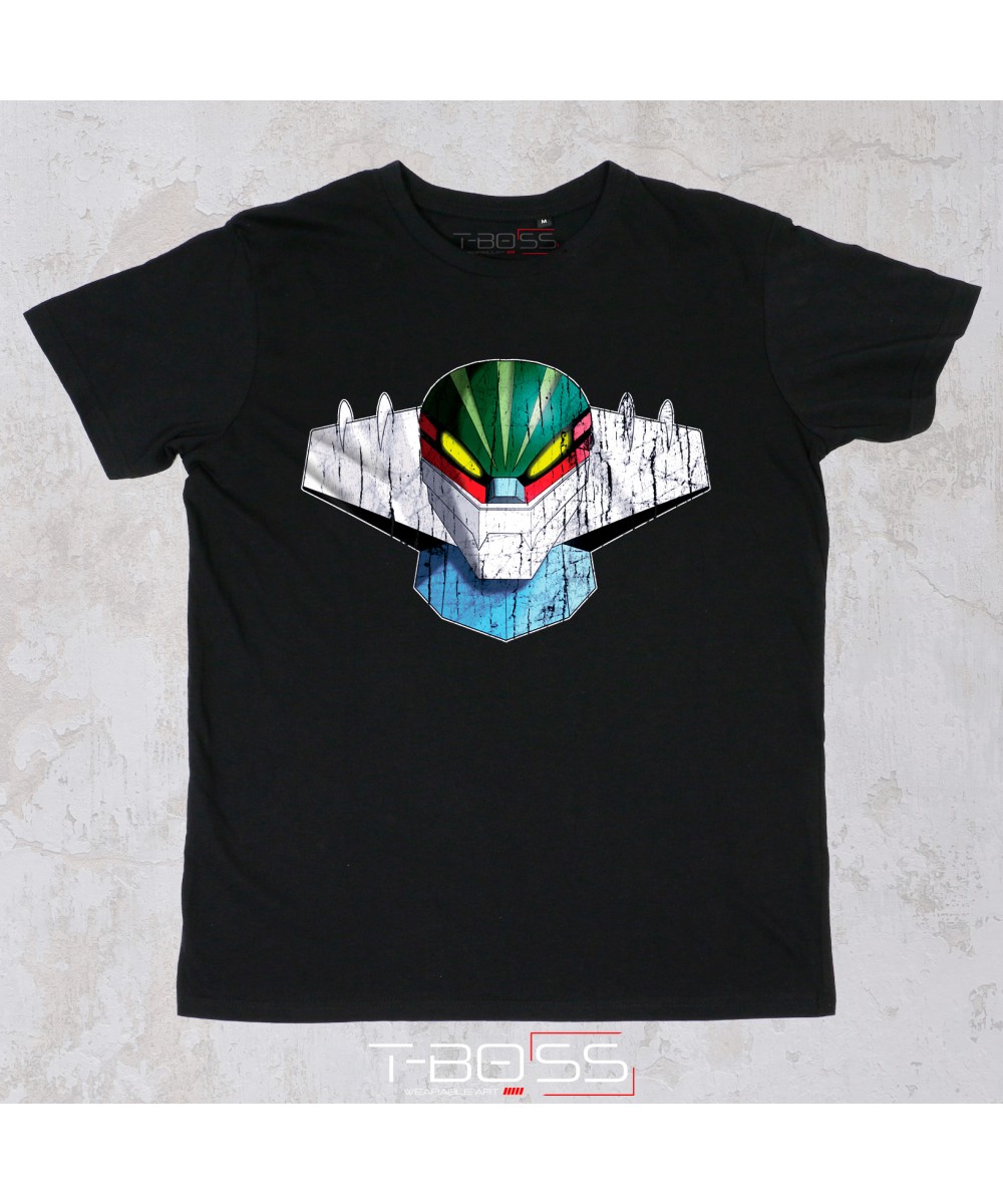 T-Boss | T-shirt Nera Jeeg Robot d'acciaio Fan-Art