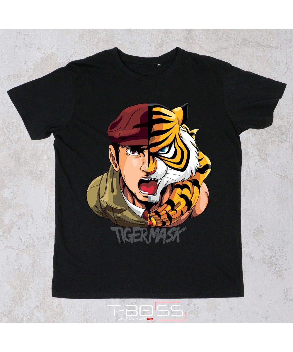 Black T-shirt Uomo Tigre Tiger Mask Fan-Art