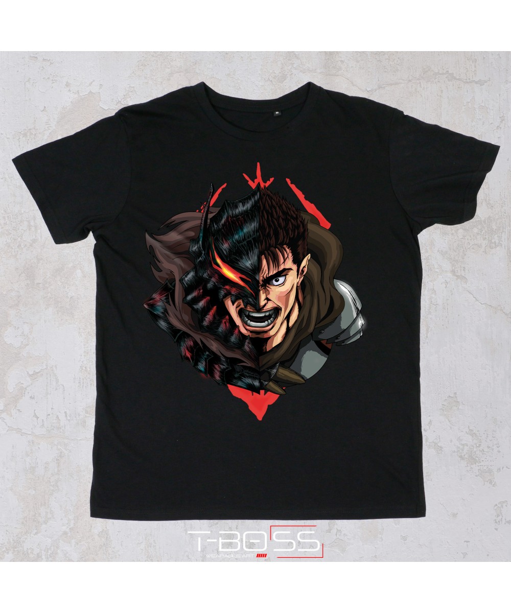 T-Boss | T-shirt Nera Guts Berserk Fan-Art