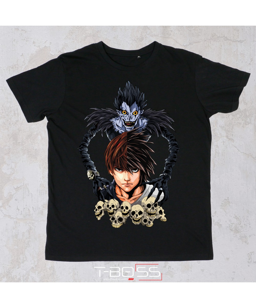 Black T-shirt Light Elle Ryuk Death Note Fan-Art