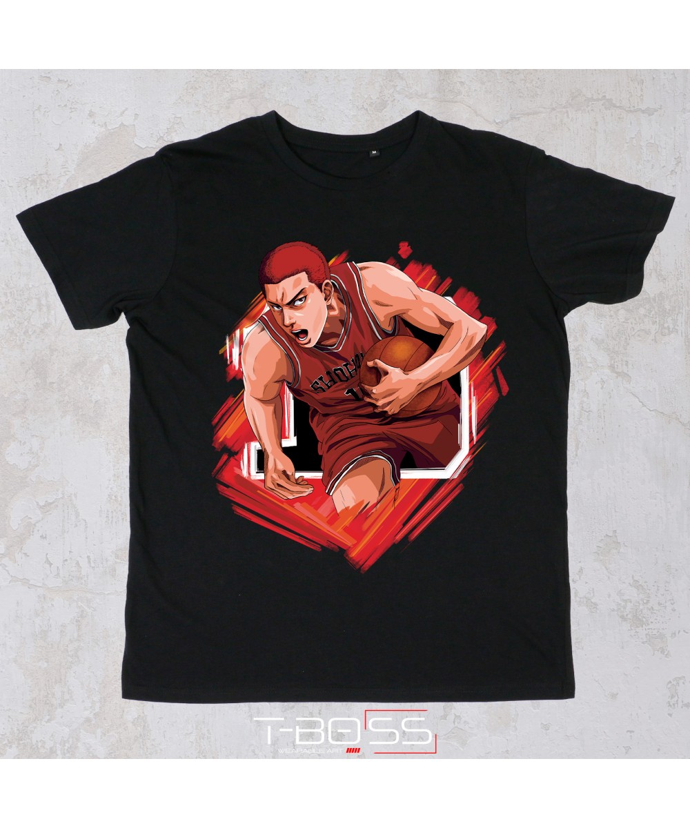 Black T-shirt Hanamichi Slam Dunk Fan-Art